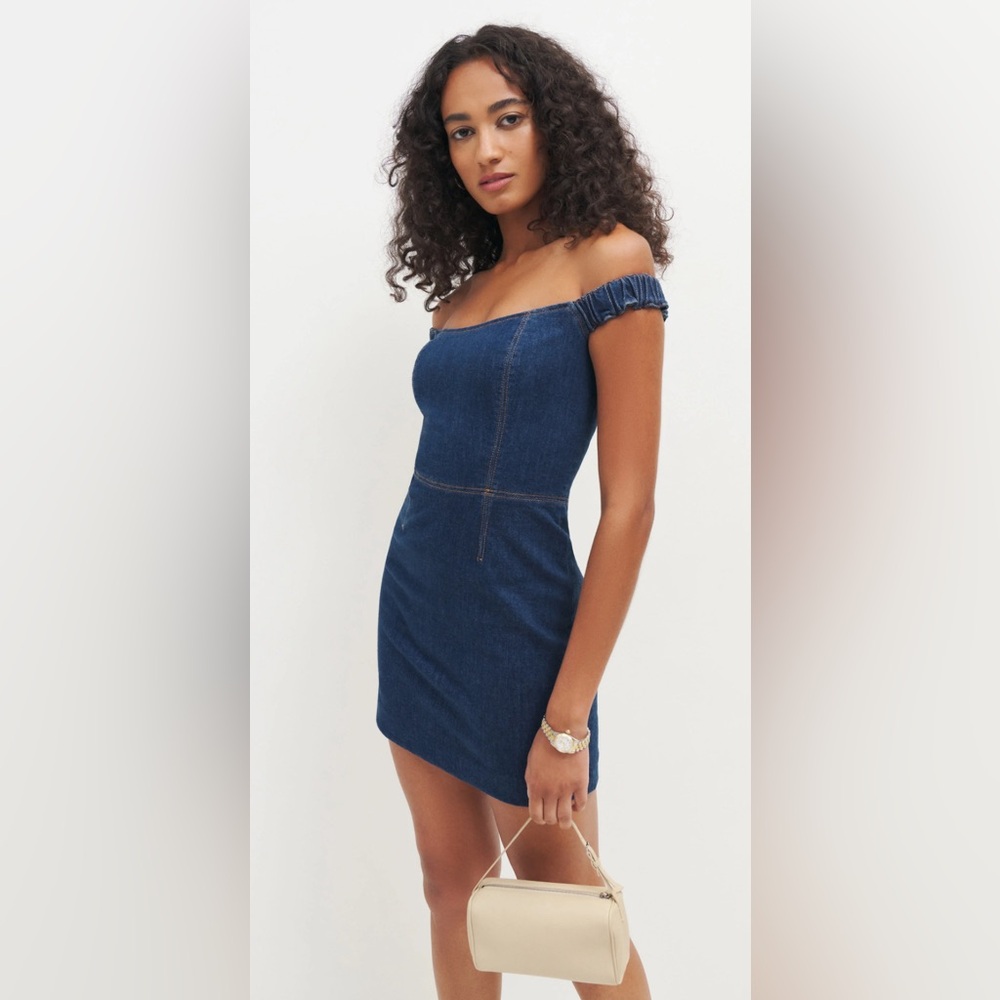 NWT Reformation Filis Denim Mini Dress